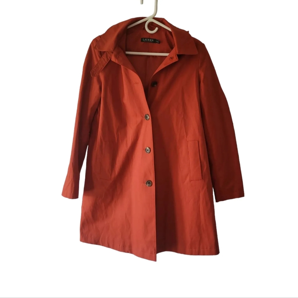 Lauren Ralph Lauren Single-Breasted A-Line Rain Coat Size M